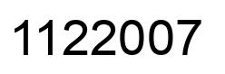 Number 1122007 black image