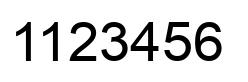 Number 1123456 black image