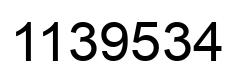 Number 1139534 black image