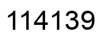 Number 114139 black image