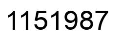 Number 1151987 black image