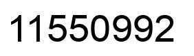 Number 11550992 black image