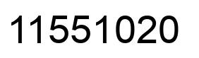 Number 11551020 black image