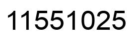 Number 11551025 black image