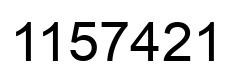 Number 1157421 black image