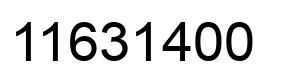 Number 11631400 black image