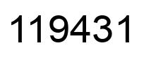 Number 119431 black image