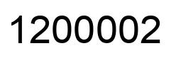 Number 1200002 black image