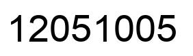 Number 12051005 black image