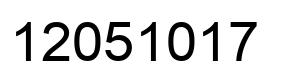 Number 12051017 black image