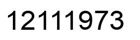Número 12111973 imagen negro