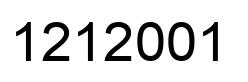 Number 1212001 black image
