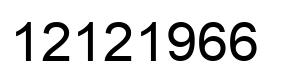 Number 12121966 black image