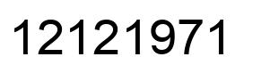 Number 12121971 black image