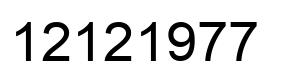 Number 12121977 black image