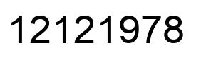 Number 12121978 black image