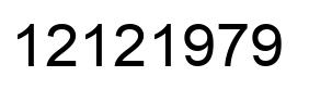 Number 12121979 black image