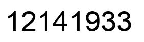 Number 12141933 black image