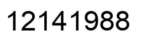Number 12141988 black image
