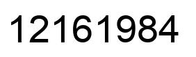 Number 12161984 black image