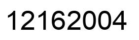 Number 12162004 black image