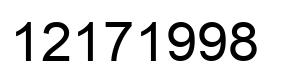 Number 12171998 black image