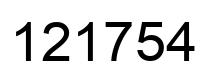 Number 121754 black image
