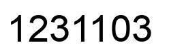 Número 1231103 imagen negro
