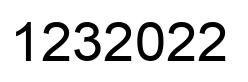 Number 1232022 black image