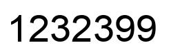 Number 1232399 black image