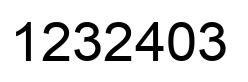 Number 1232403 black image