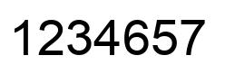 Número 1234657 imagen negro