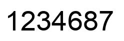 Número 1234687 imagen negro