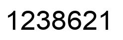 Number 1238621 black image