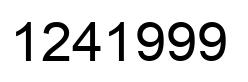 Number 1241999 black image