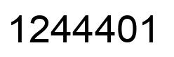 Number 1244401 black image