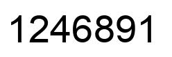Number 1246891 black image