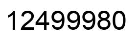 Number 12499980 black image