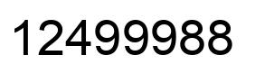 Number 12499988 black image