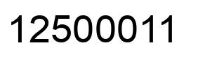 Number 12500011 black image