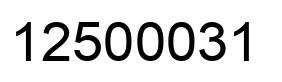 Number 12500031 black image