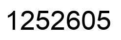 Number 1252605 black image