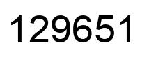 Number 129651 black image