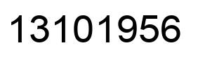 Number 13101956 black image