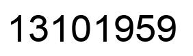 Number 13101959 black image