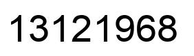 Number 13121968 black image