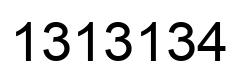 Number 1313134 black image