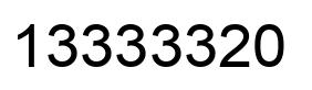 Number 13333320 black image