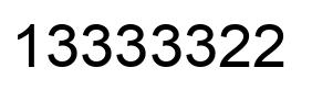 Number 13333322 black image