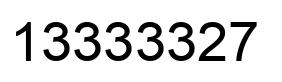 Number 13333327 black image